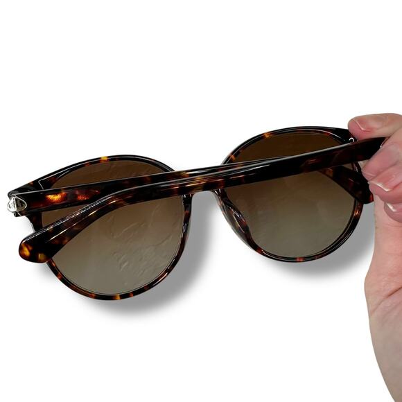 Kate Spade New Dark Havana Eliza O86LA Brown Gradient Polarized Oval Sunglasses - Picture 7 of 12